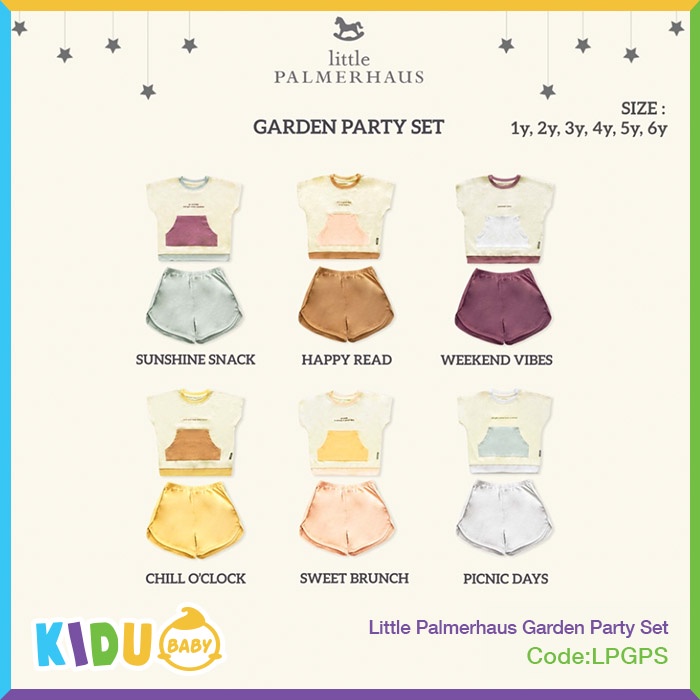 Little Palmerhaus Garden Party Set Baju Bayi Baju Anak Lengan Pendek Celana Pendek Kidu Baby