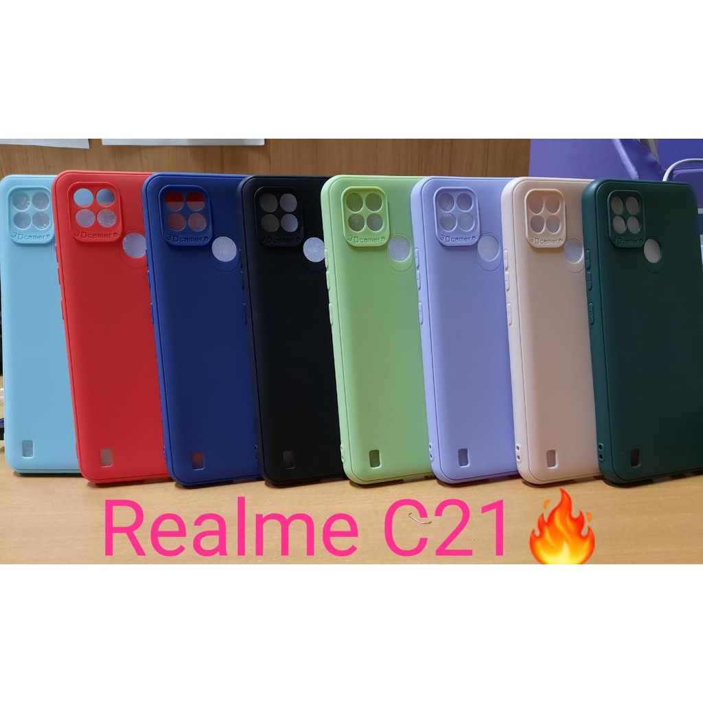 SLIM MATTE CASE FULL COVER CASE MACARON REALME 9I C21Y SILICON TPU 4D REALME 5/7/C11/C12/C15/C21