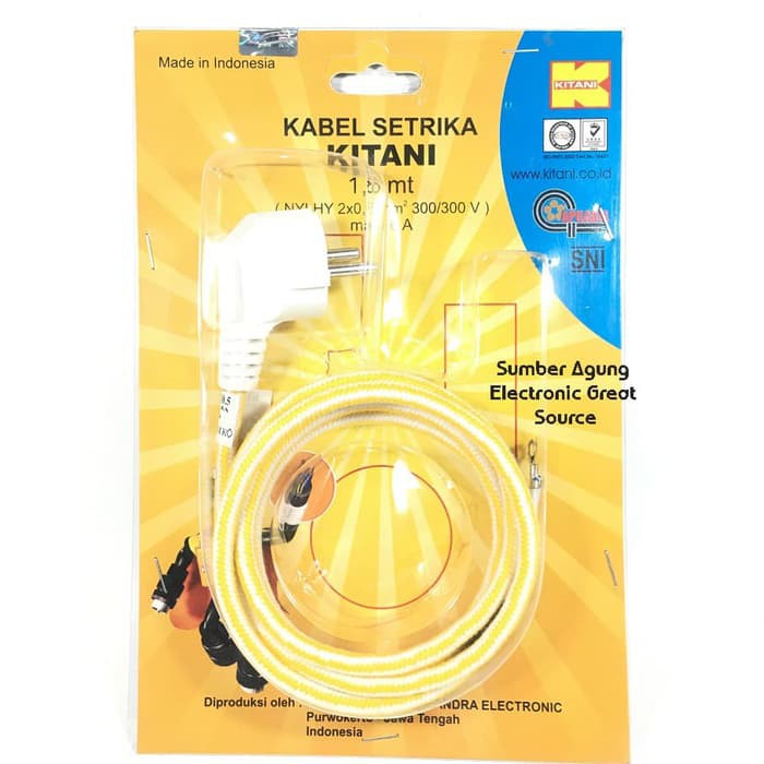 Kabel Setrika Arde SNI 1.5M Kuat Awet Tebal Merk Kitani NYMHY