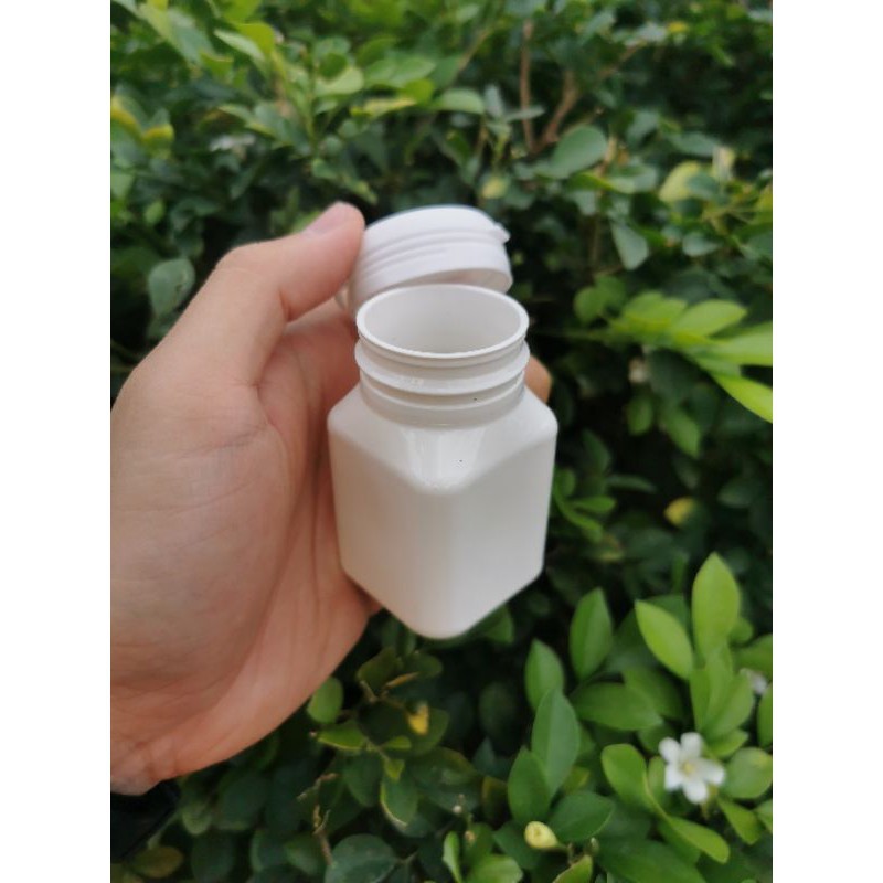 Botol PET plastik BULAT KOTAK 30 dan 60 herbal kapsul Vitamin obat tablet putih 60 ml 60ml 120 PET