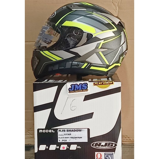 Helm NJS Shadow TITAN (16) Size L+Bonus Visor tambahan