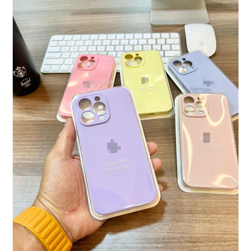 Silicone Rubber 1:1 Iphone  8 Plus 8 SE 3 SE 2 7 6 Plus 6s  Soft Silicone Case Rubber Anti Noda Kualitas Original + Protector Camera