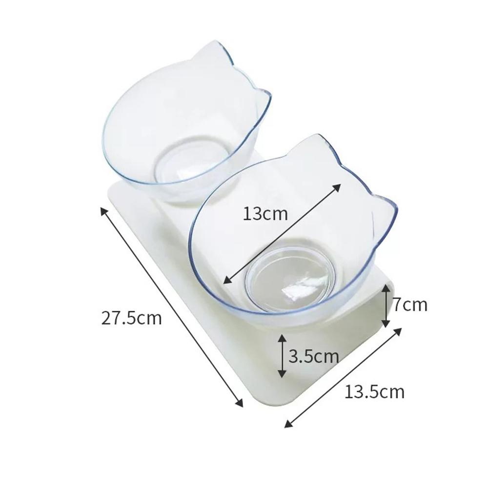 Mangkuk Kucing Nanas Dengan Holder Removable Tilted Transparent Water Bowl Perlengkapan Hewan Peliharaan Telinga Kucing Berbentuk