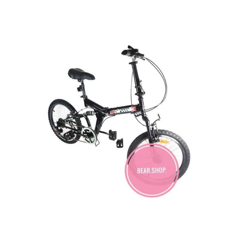 Airwalk Expresso Suspension Sepeda Lipat 20 7-Speed - Hitam Bitu