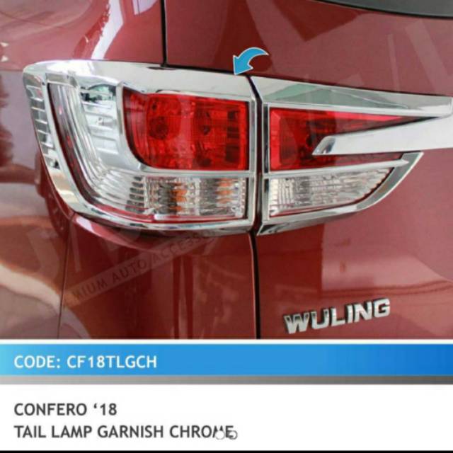 Garnish lampu belakang wuling confero Hitam &amp; Chrome / tail lamp garnish jsl