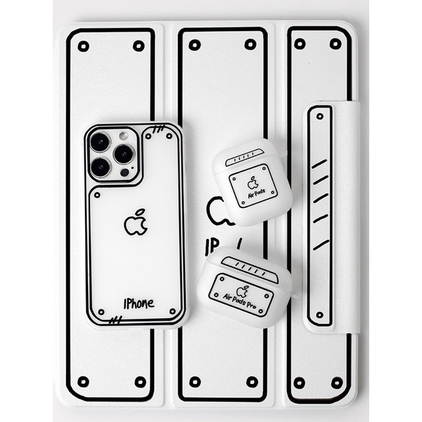 Black &amp; White Comical Cartoon Softcase Case HP Lucu for iphone XS Max XR 11 Pro Max 12 Pro Max 13 Pro Max