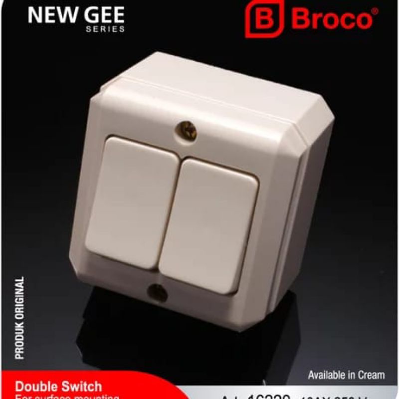 SAKLAR SERI BROCO OB SAKLAR DOUBLE BROCO OB CREAM16220