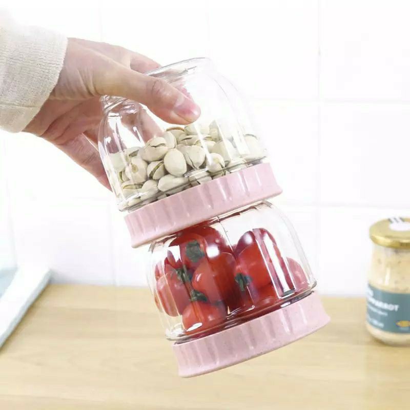 Toples Snack 200 ML Bisa Ditumpuk / Food Storage Jar For Snack