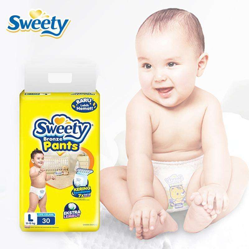Jual Popok Bayi Sweety Bronze Pants Ukuran L30/M34/XXL24 Harga Murah