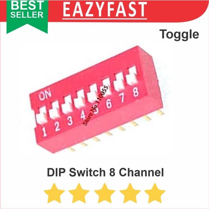 DIP Slide Switch 8 P 8P Pin Ch Channel Saklar Geser Mini Toggle PCB efst90 Segera Beli