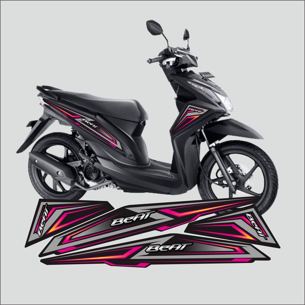 STRIPING VARIASI BEAT FI SIMPLE 007 STICKER BEAT FI 2014 2015 2016 PINK