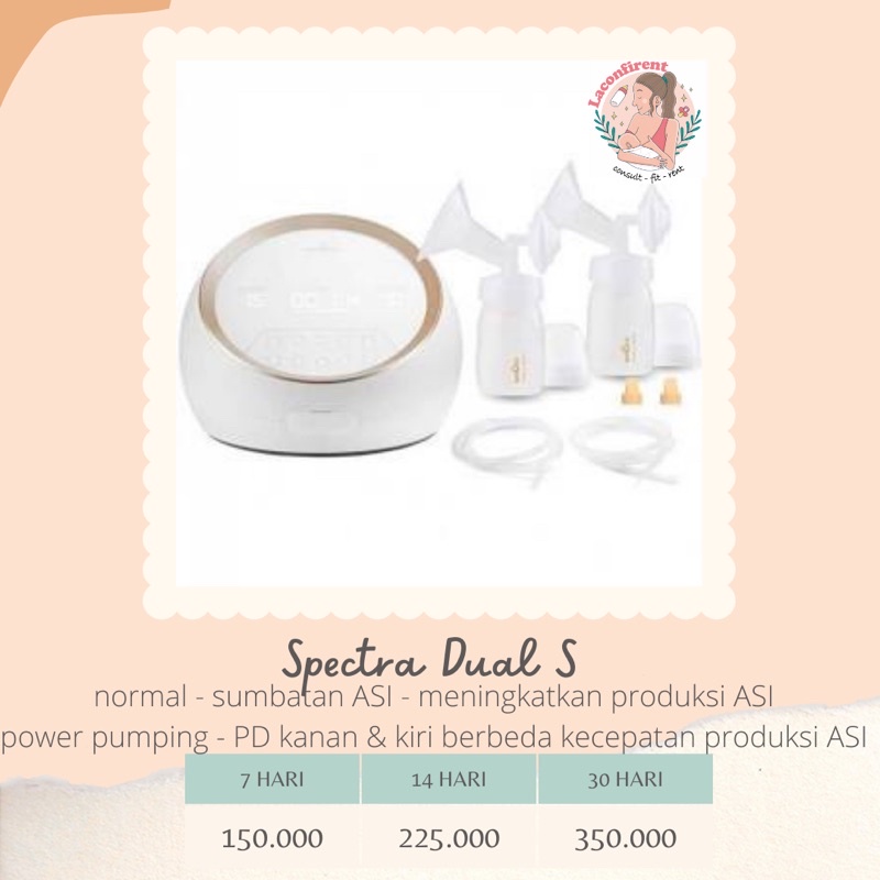 Sewa Pompa ASI Spectra Dual S (kirim dari Bandung)