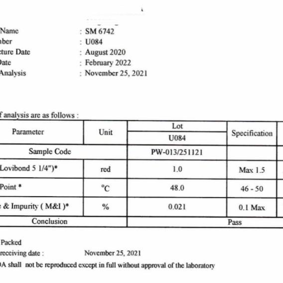 

♂ Naturalisasi Palm wax - Vegatable wax.Bahan Lilin dari kelapa sawit.1 - SM2000/PILAR ❆
