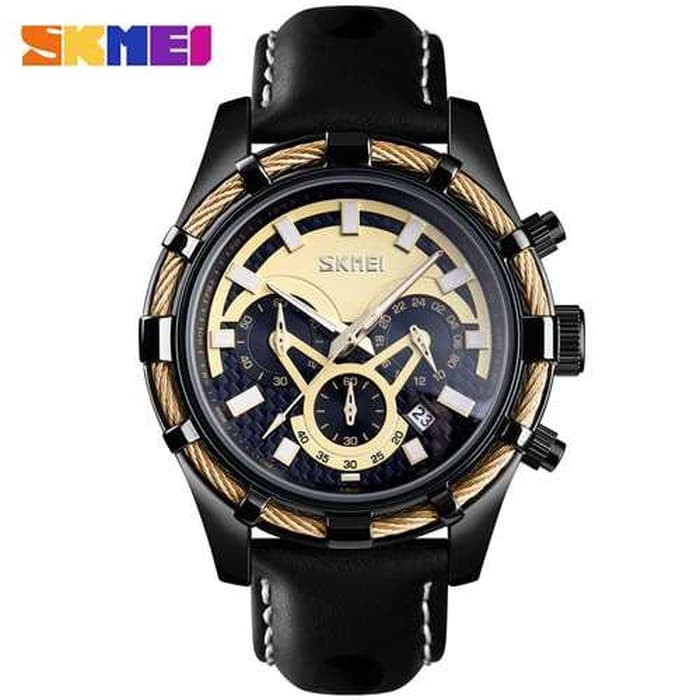 SKMEI jam Tangan Analog Chrono Pria 9189 Hitam