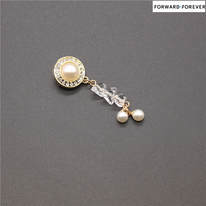 Fashion crystal pendant pearl brooch M70004