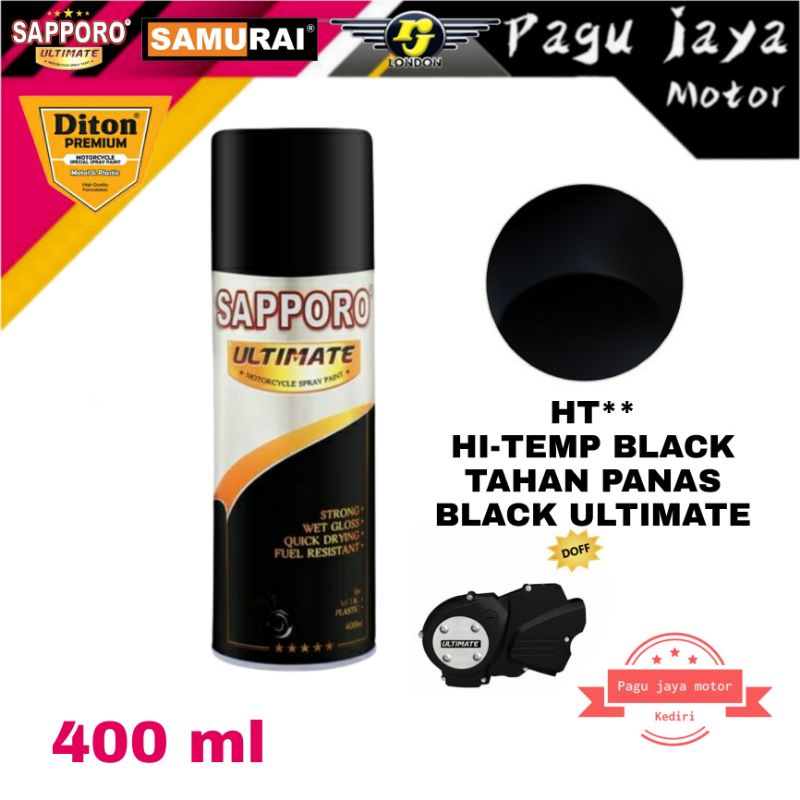 sapporo ultimate HI TEMP HITEMP BLACK ULTIMATE HT** tahan panas 400ml cat semprot spray paint pilox pilok