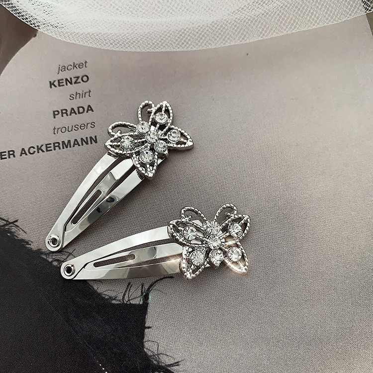 Flash Diamond Butterfly Hair Clip BB Clip Bangs Clip Simple