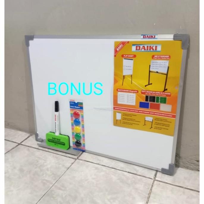 

[COD] Whiteboard / Papan tulis magnetic uk 45x60 Cm KOMPLIT Kode 467
