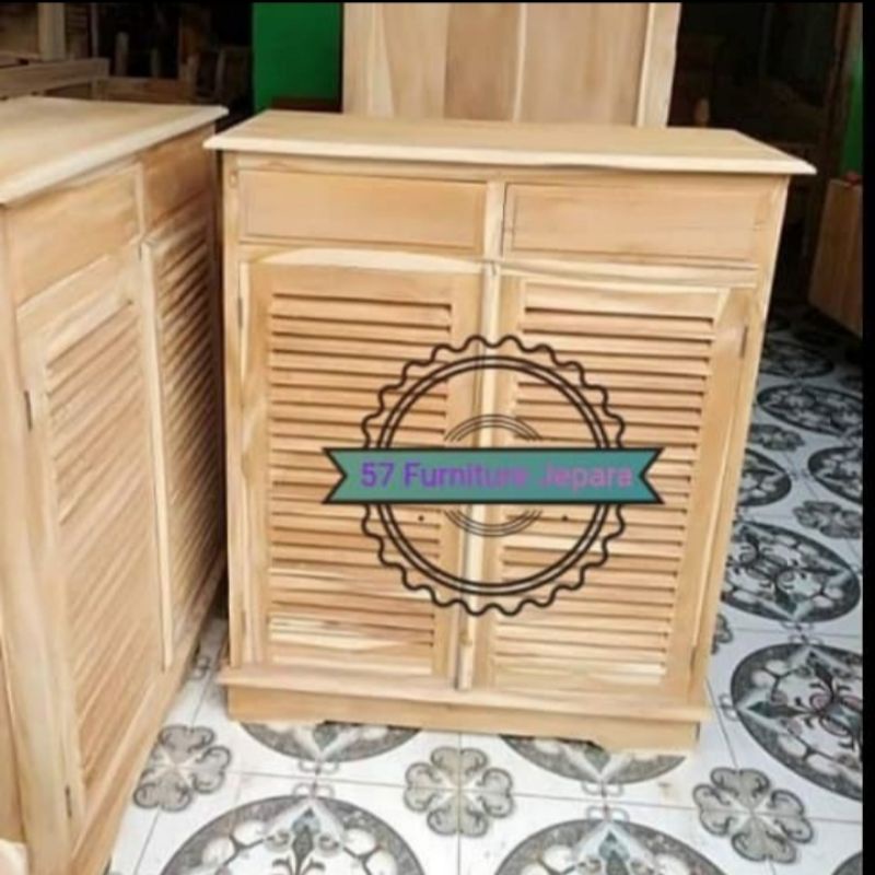 Lemari kecil jati laci kayu jati mentahan