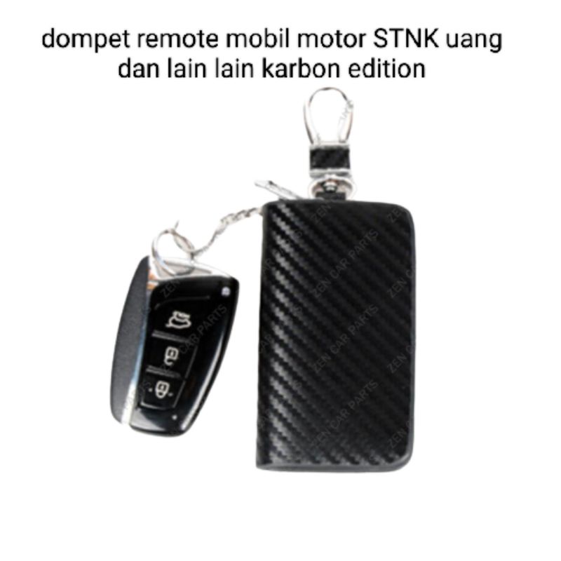 Dompet Kunci Remot STNK mobil Motor bentuk Remot PCX motif carbon elegan