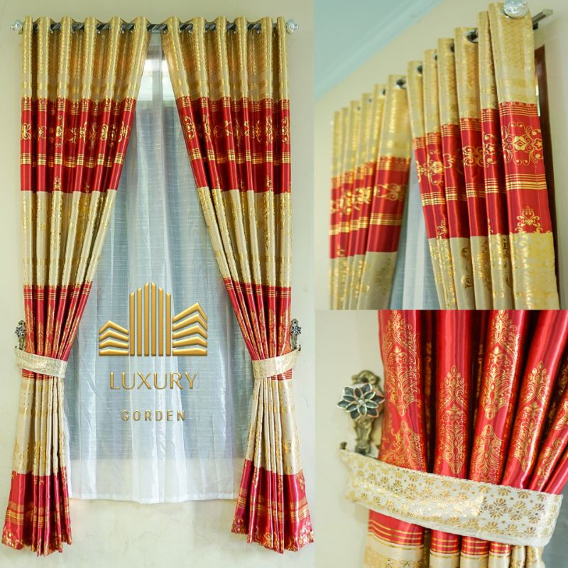 New arrival gorden motif batik gorden jendela gorden rumah gorden beludru gorden blackout