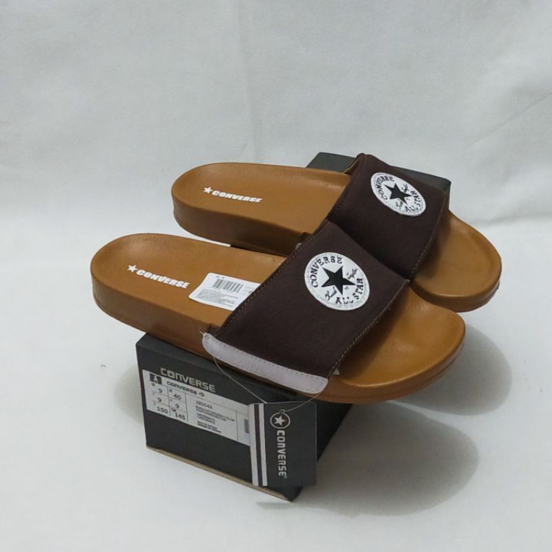 SANDAL ORIGINAL CONVERS3 CT SLIDE/SLOP PRIA-WANITA COKLAT LOGO WHITE