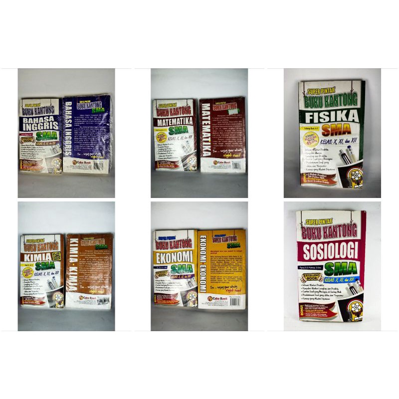 Super Pintar Buku Kantong SMA Sosiologi , Matematika, Ekonomi, Fisika , Kimia , Bahasa inggris. vrb3