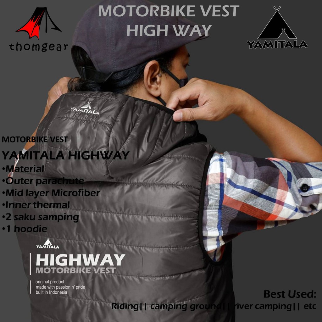 Thomgear Yamitala Rompi Highway Motorbike Vest Rompi Pelindung Saat Berkendara