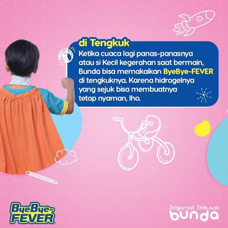 BYE BYE FEVER ANAK DAN BAYI - PLESTER KOMPRES UNTUK DEMAM DAN SAKIT GIGI