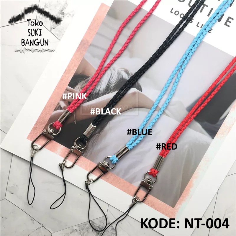 Tali Lanyard Name Tag ID Card Strap Elastic PU Leather COLORFUL NT-004