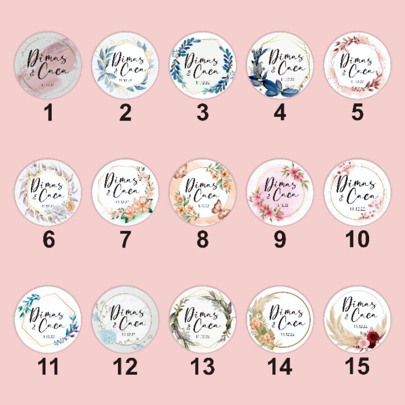 

Sticker wedding/Sticker souvenir/sticker pernikahan sudah kisscut siap tempel