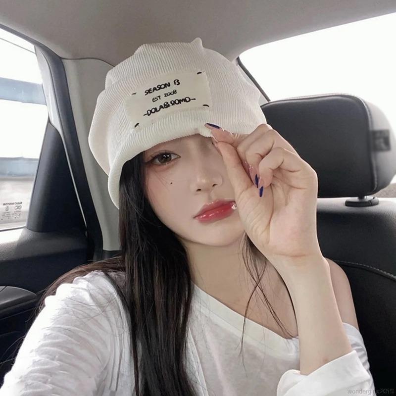 Topi Pasangan Motif Tulisan Bahan Kain Tipis Gaya Retro Jepang Korea Untuk Musim Semi Dan Gugur