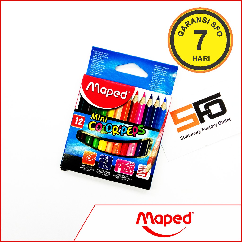  Pensil  Warna  Maped  isi 12 mini pendek Shopee Indonesia