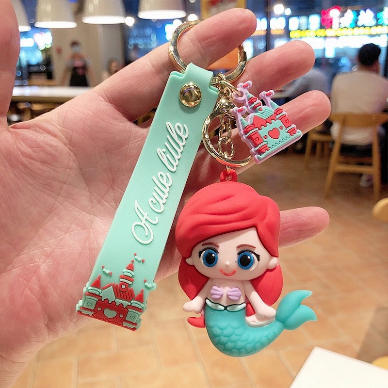 Gantungan Kunci Princess Disney Rubber Key Chain kado Anak Disneyland