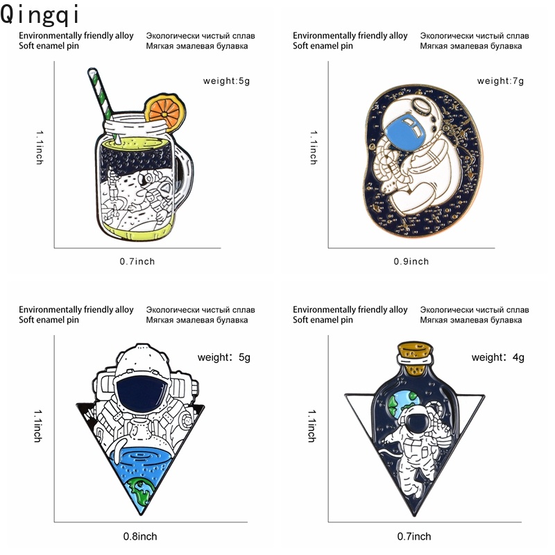 Bros Pin Enamel Bentuk Astronot Luar Angkasa Untuk Anak