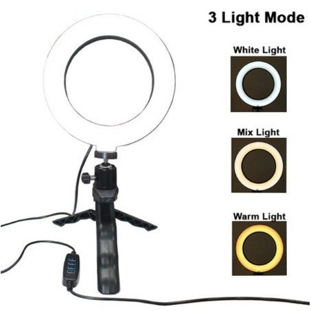 Ring Light 16 CM Tripod Mini Lipat H388S Live Streamer Selfie Make Up