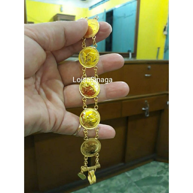 Gelang Koin 50 gram Emas LM/London 24K kadar 99,99%