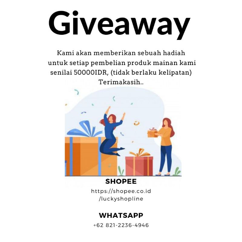 Free gift purchase (setiap pembelian mainan min 50rb dapat gift)