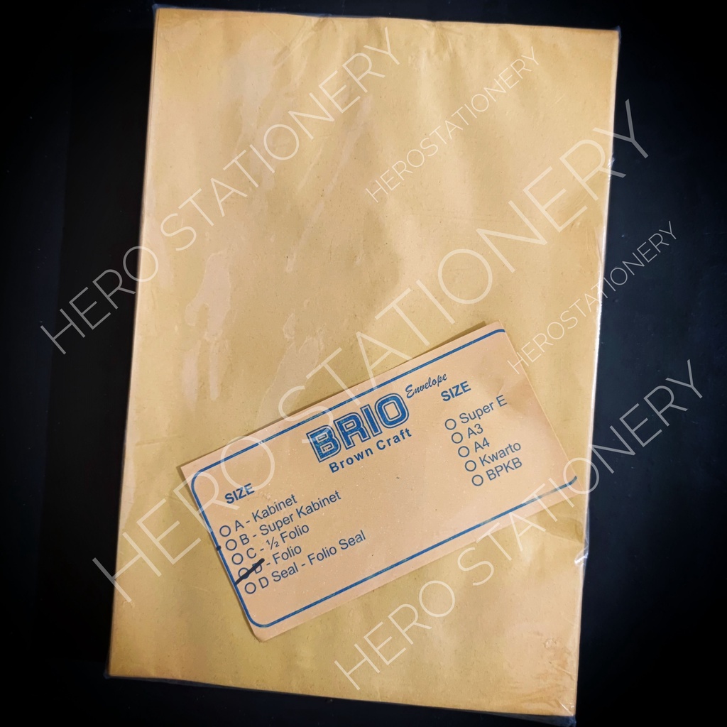 

Amplop kertas coklat ukuran folio . 100 unit