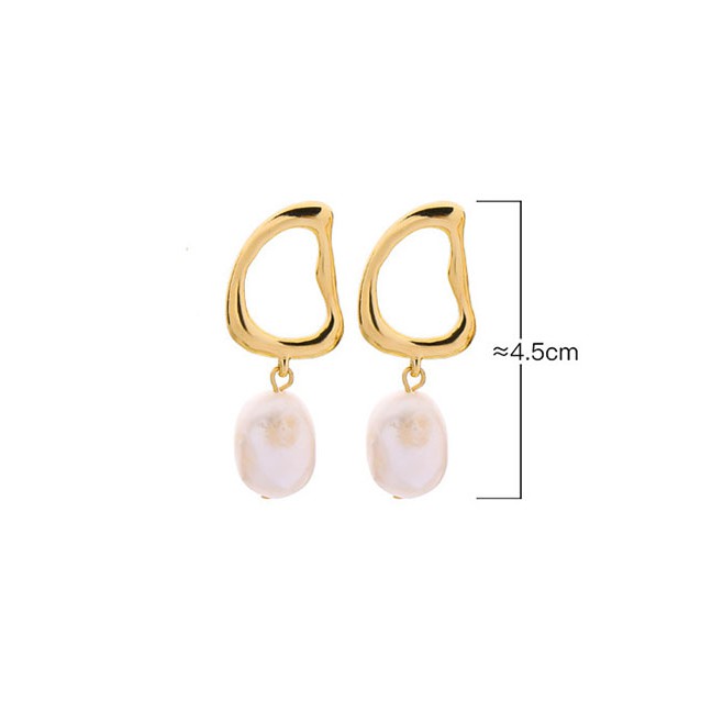 LRC Anting Tusuk Fashion (glass Pearl) 925 Silver Needle Freshwater Pearl Stud Earrings F75125