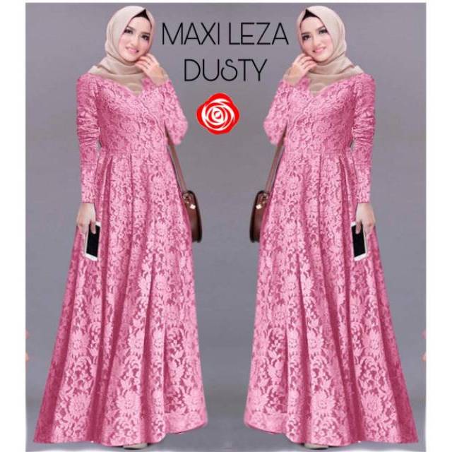 Leza Baju Gamis Busana Muslim Gamis Full  Brukat  Gamis Pesta Brukat Dewasa Fashion Gamis Premium