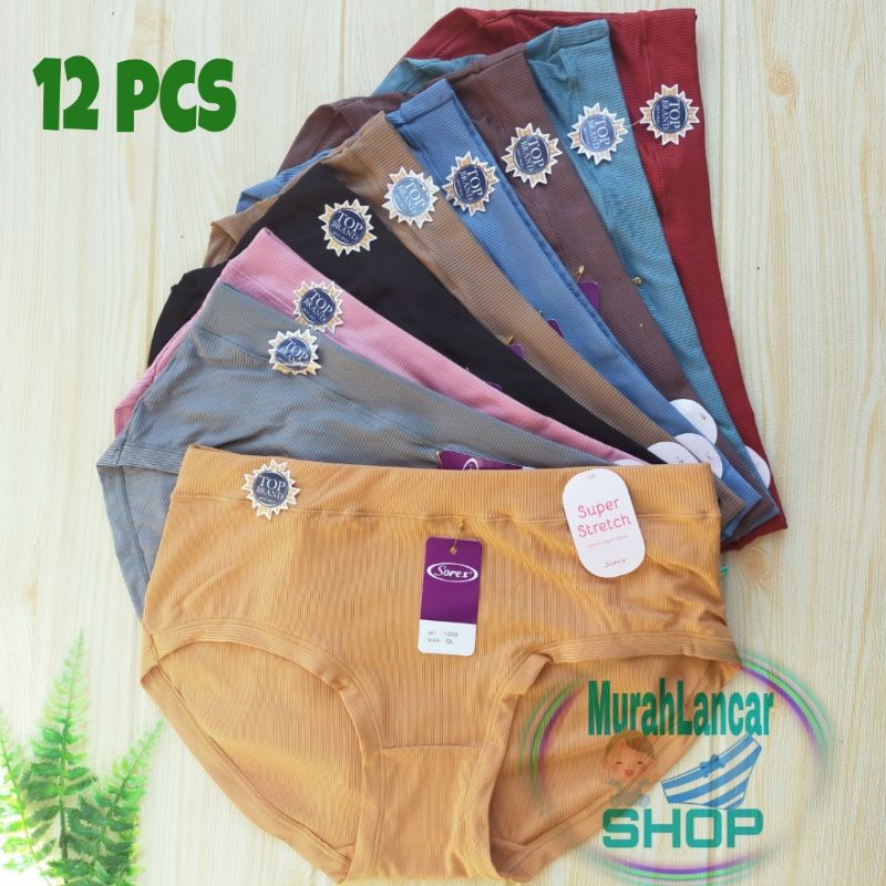 Cd Wanita Sorex 1259 Super Stretch | Celana Dalam Wanita Dewasa Motif Garis Salur