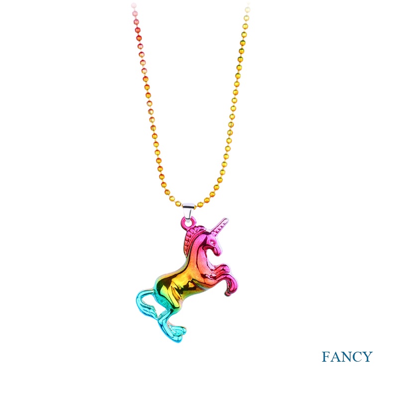 Kalung Liontin Unicorn Aksen Berlian Imitasi Untuk Wanita