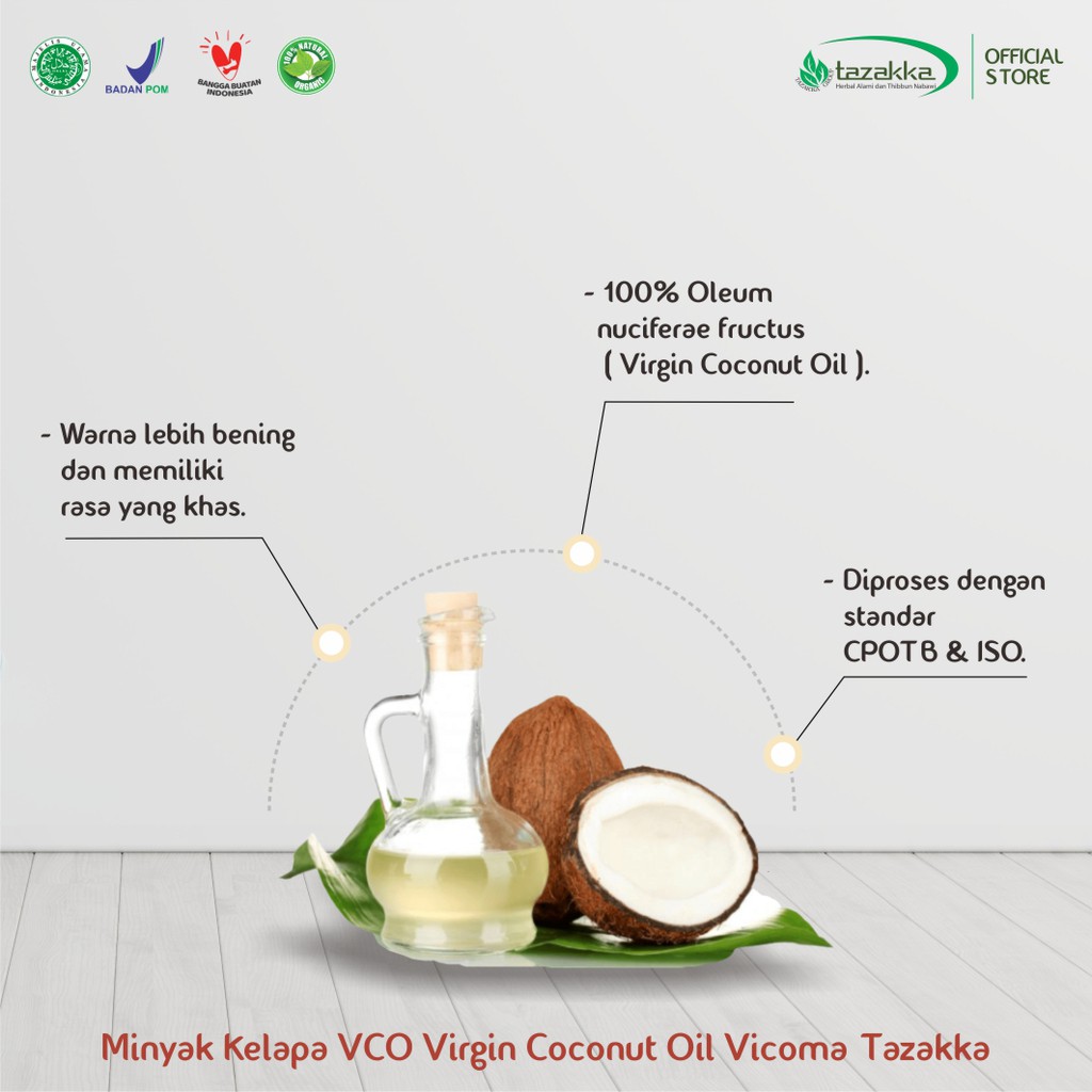 Vicoma VICOMA - VCO - Virgin Coconut Oil 120 Ml - Minyak Kelapa Asli Murni Original - Tazakka