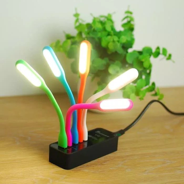 Lampu LED USB MINI Model Sikat SUPER TERANG Flexible Colok Powerbank