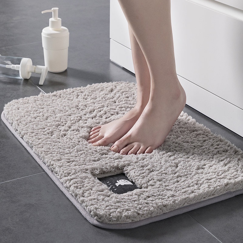 Keset Kaki Bulu Tebal Premium Microfiber Anti Slip 40 X 60 cm Serba Guna Floor Mat Persegi Kamar/Kamar Mandi/WC/Studio/Salon