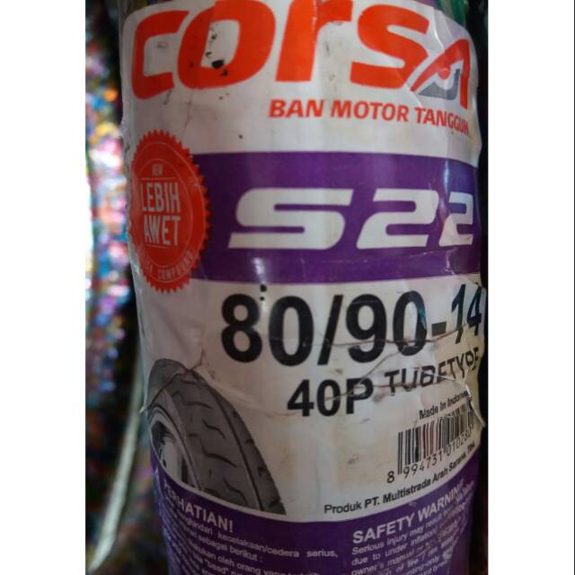 Ban Corsa S22 80 90 Ring 14 Tubetype Bukan Tubeless Matic