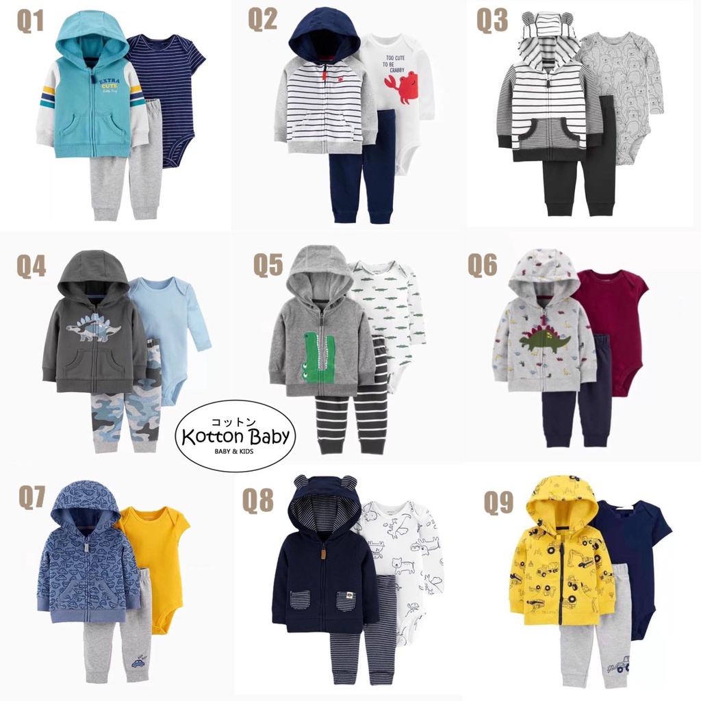 [ISI 3] 3-24bln BAYI [Kualitas Impor] BAJU ANAK JUMPER SWEATER HOODIE ROMPER LAKILAKI catalog ZF Q