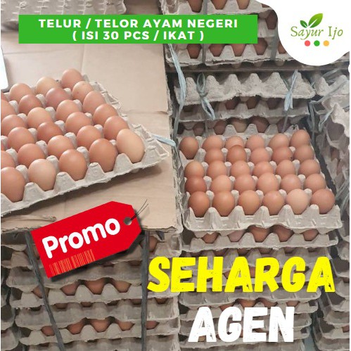 

Telur Ayam Negeri Isi 30 Pcs Per Tray Fresh Grade A Eggs Telor Negri Sayur Segar