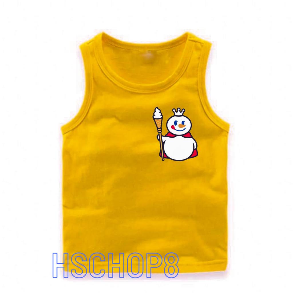 Singlet Anak baju kaos anak Logo MIXUE Unisex Ideal Usia 2-16th Singlet Anak Anak Pakaian Anak Unisex Cowo Cewe